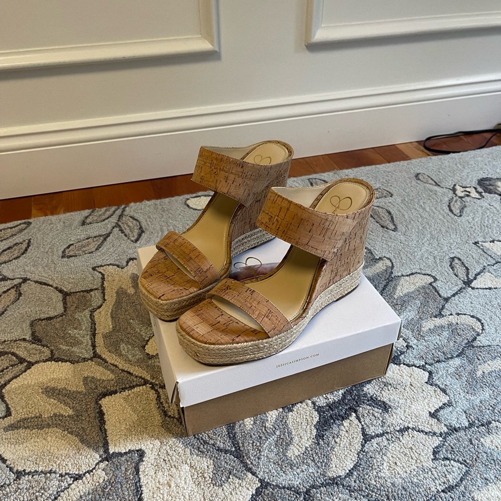 Jessica Simpson Tan Wedges Sandals